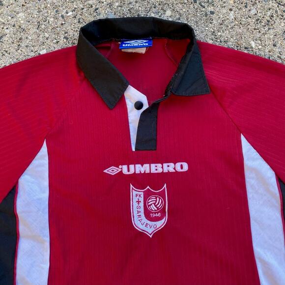 Vintage 1998/99 FK Sarajevo Umbro Red Home Soccer Football Jersey - Picture 2 of 7